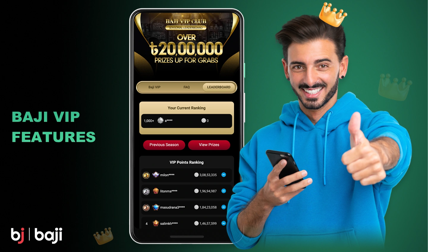 The Baji VIP program has a number of key features