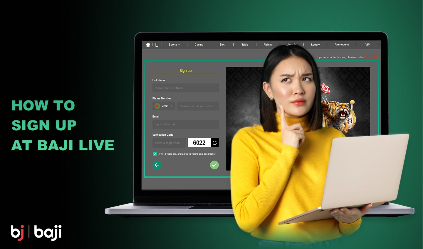 Baji میں رجسٹر کرنے کے لیے آپ کو چند آسان مراحل پر عمل کرنے کی ضرورت ہے۔