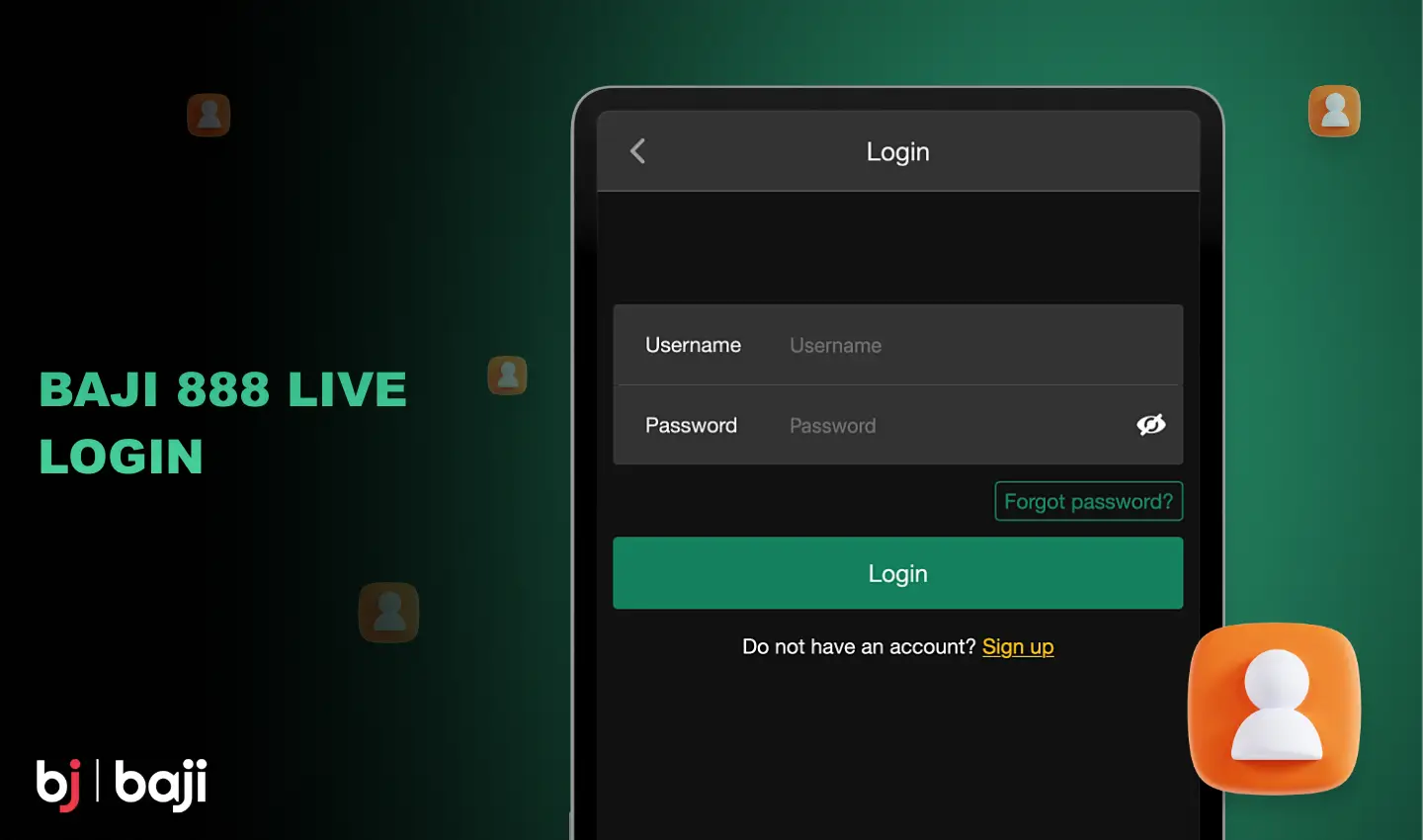 To log in to the Baji 888 personal cabinet, you must use the login and password that were specified when you registered your account