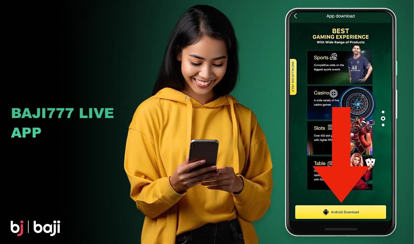 The Baji 777 mobile app is available for both iOS and Android, and can be downloaded from the platform's official website