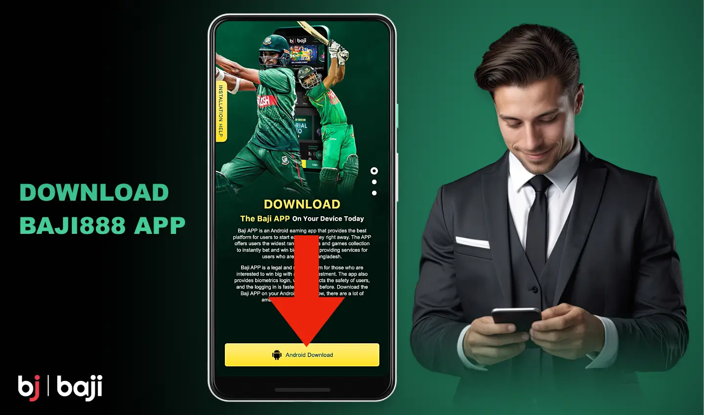 Download the Baji888 mobile app for Android and iPhone from the platform's official website