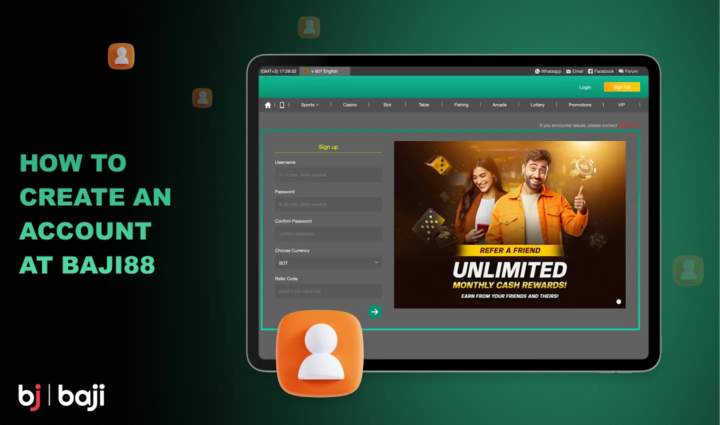 Creating an account with Baji 888 can be done in just a few minutes